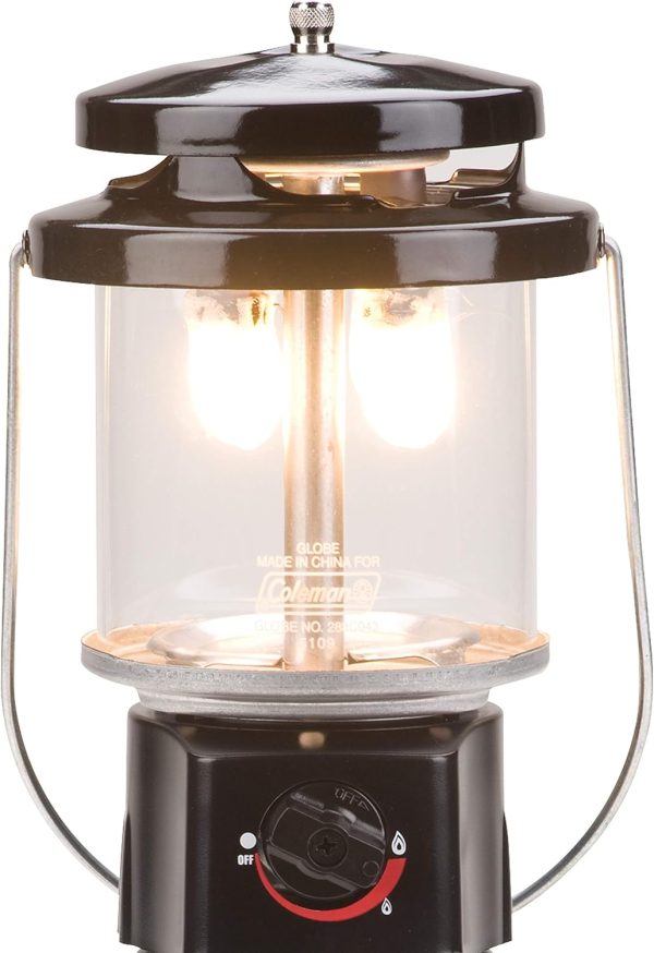 Coleman 1000 Lumens Deluxe Propane Lantern, Gas Lantern with Adjustable Brightness, Pressure Control, Carry Handle, and Mantles Included - Image 2