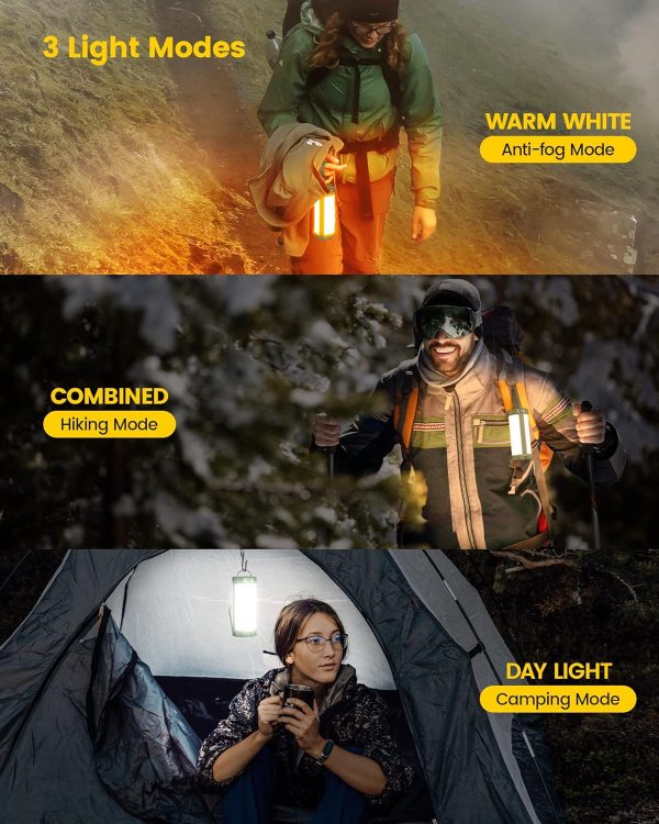 Glocusent Survival Camping Lantern, 106LED with 5 Brightness, Up to 1200LM, 3 Modes & SOS, Rechargeable for 120hrs, IP68 Waterproof, Small & Light, Emergency Light for Blackout,Hiking (Green) - Image 3