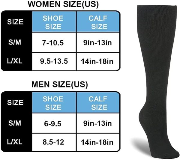 HLTPRO 4 Pairs Compression Socks for Women & Men - Best Support for Medical, Circulation, Nurses, Running, Travel - Image 3