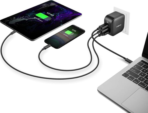 MINIX 66W Turbo 3-Port GaN Wall Charger 2 x USB-C Fast Charging Adapter, 1 x USB-A Quick Charge 3.0, Compatible with MacBook Pro Air, iPad Pro, iPhone 15/13/12 mini/11, Galaxy S9 S8 and More (NEO P1) - Image 7