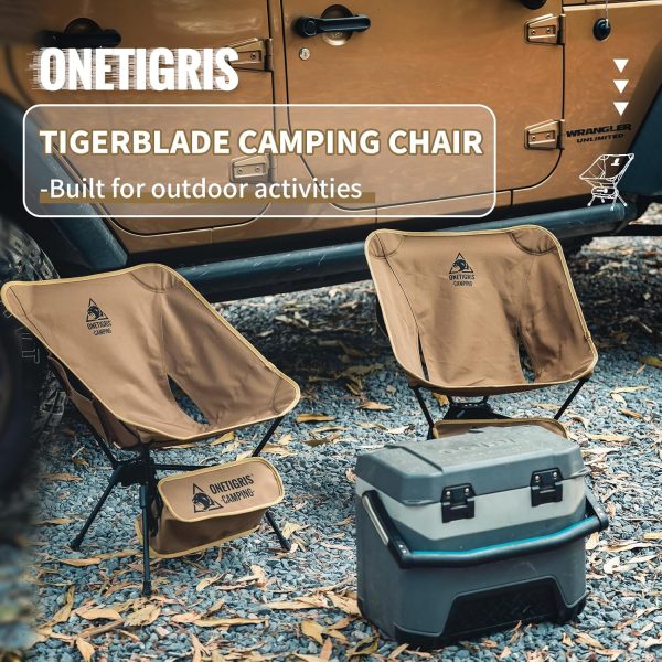 OneTigris Tigerblade Camping Chair, Lightweight Folding Backpacking Hiking, Compact Portable 330 lbs Capacity - Image 4