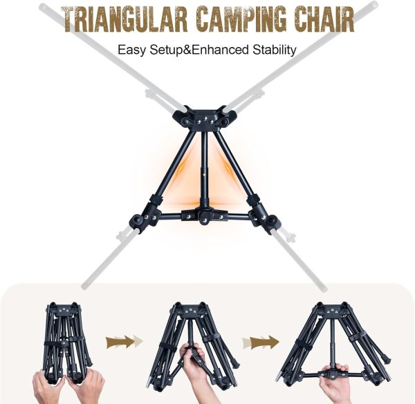 OneTigris Tigerblade Camping Chair, Lightweight Folding Backpacking Hiking, Compact Portable 330 lbs Capacity - Image 5