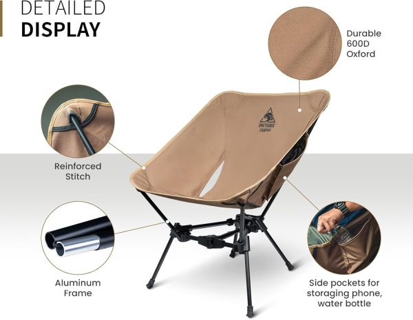 OneTigris Tigerblade Camping Chair, Lightweight Folding Backpacking Hiking, Compact Portable 330 lbs Capacity - Image 6