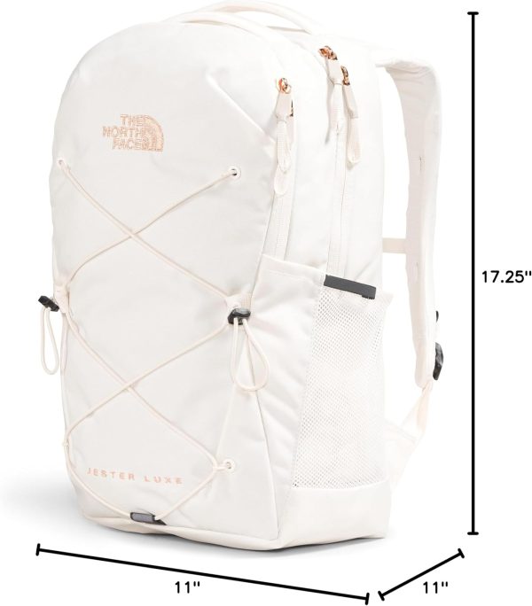 THE NORTH FACE Women's Jester Luxe Everyday Laptop Backpack, Gardenia White/Burnt Coral Metallic, One Size - Image 6