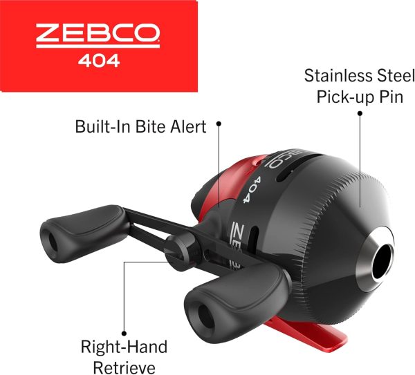 Zebco 404 Spincast Reel and 2-Piece Fishing Rod Combo, Durable Fiberglass Rod with EVA Handle, QuickSet Anti-Reverse Reel with Built-In Bite Alert, Pre-Spooled - Image 4