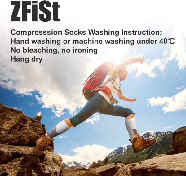 ZFiSt Plus Size Compression Socks Wide Calf for Women Men,Sport Compression Stocking Nurse Socks - Image 6